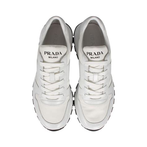 prada 4e3463|Prada Men's White Leather Prax01 Sneaker 4E3463 .